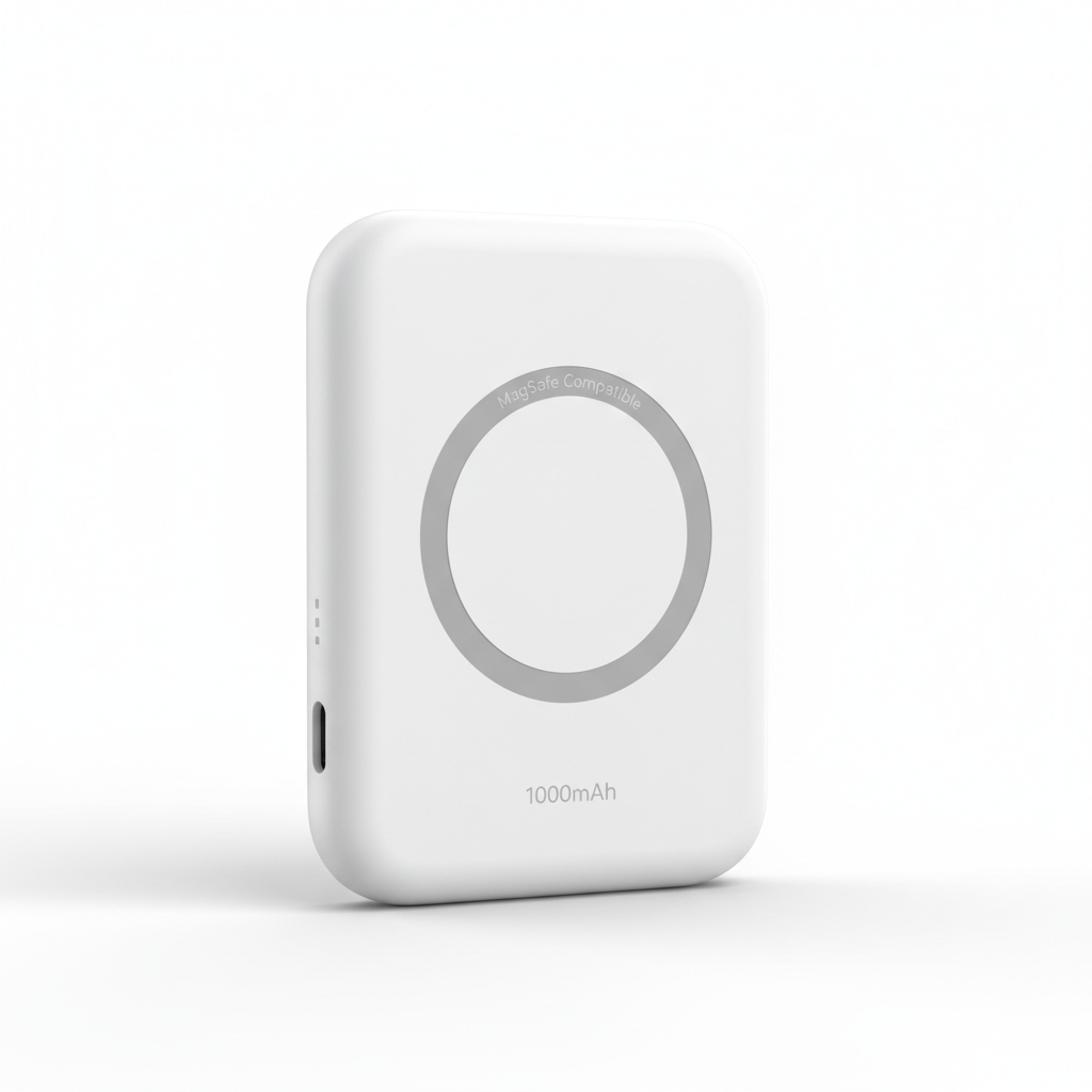 Magnetic Battery Pack Power Bank 10000mAh in white compatible with iPhone